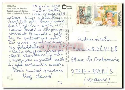 Casa tipica di Santana — Madeira — numero di serie non visibile — Verso