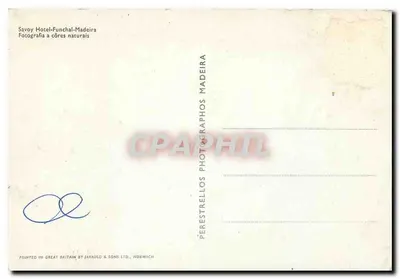 Widok Funchal — Madeira — wydawca Savoy Hotel-Funchal-Madeira — Rewers
