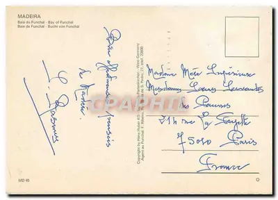 Funchal — Baia di Funchal — editore Haase Huser KG, n° MD 45 — Verso