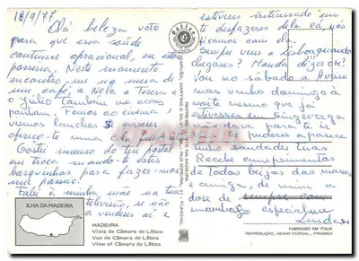 Câmara de Lobos — vista do porto e do vilarejo — editor Martins & Silva, Rua da Madeira, Funchal — Verso