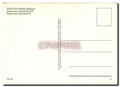 Porto do Moniz — Madeira — Publisher Hans Huler KG — Back