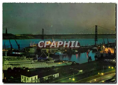 Ponte Salazar sobre o Tejo, noite — editor Portugal Turístico, n° 755/174