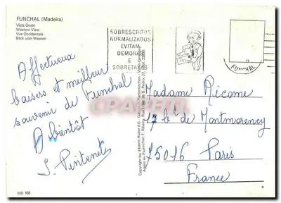 Funchal (Madeira) — Vista Oeste — editor MD 168 — Verso
