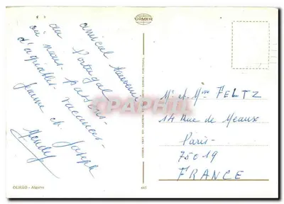 Olhão — Publiczny ogród i port — wydawca COMER, nr 645 — Rewers