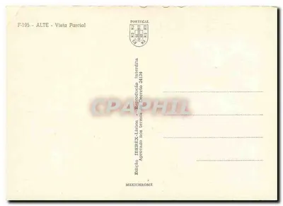 Alte - Vista parcial — Edição IBEREX-Lisbon, n° F-195 — Verso