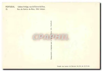 Lisboa antiga — rua do Bairro da Bica — editor J. Arthur Dixon, Ltd., Escócia — Verso