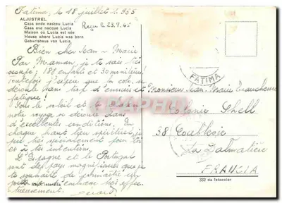 Fátima — Casa onde Lucia nasceu — Colombie Shell — Verso