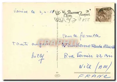 Crianças e anjo com ovos de Páscoa — F. Elbi-Ti — editor desconhecido — Verso