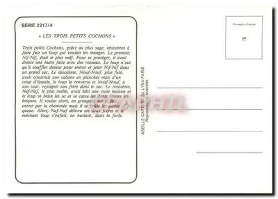 Trzech małych chłopców — seria 2217/4 — Abeille Cartes, Lync-Paris — Rewers