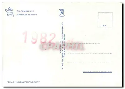 Camargue — Bullenmanade — Edition Nadeau/Explorer, Nr. 10068 — Rückseite