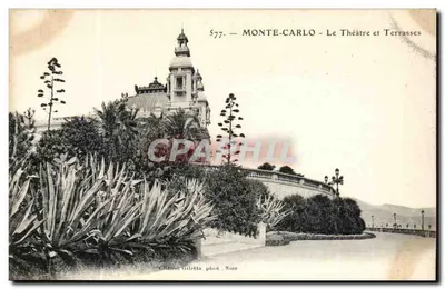 Monte-Carlo — A Vista do Teatro e das Terrasses — Edição Giletta, Nice, n° 577