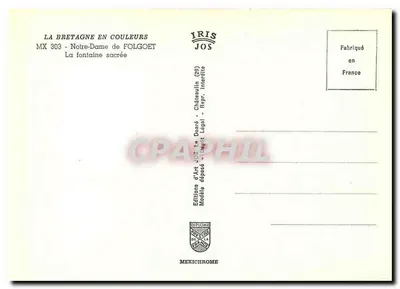 Lenda do Folgoët — Nossa Senhora de Folgoët — Éditions d'Art JOS — Verso