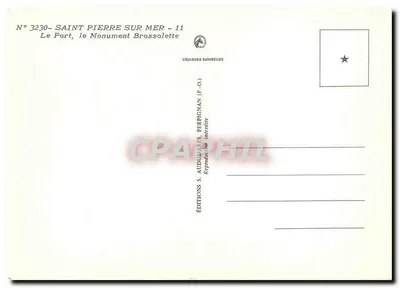 Saint-Pierre-sur-Mer — O Porto, o Monumento Brosolette — Éditions S. Audimarès Pérignan (P-O.) — Verso