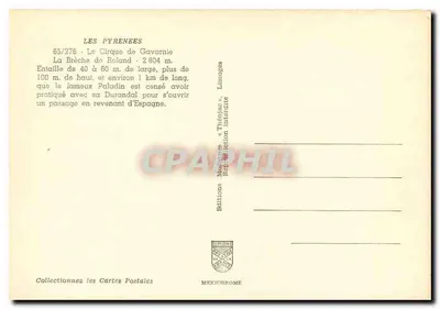Cirque de Gavarnie — Pyrenees — Wydawnictwo Méxichrome, n° 65/276 — Rewers