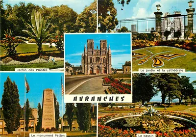 Avranches — Jardim das Plantas, catedral, monumento Patton, bassin — editor Arttaud, série 101