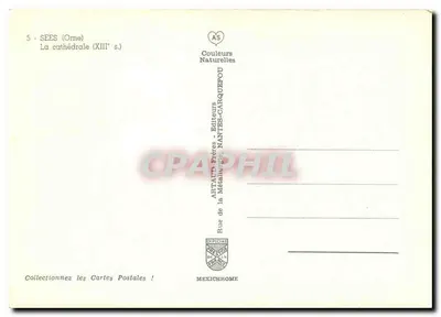Sées (Orne) — Catedral do XIIIº século — Artaud Frères, editores — Verso
