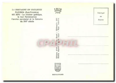 Pleyben — sua igreja, seus 3 sinos, seu calvário — Éditions d'Art Iris Jos — Verso