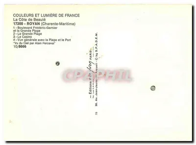 Royan — Widok panoramiczny z lotu — Wydawnictwo Jean-Jaurès-Arcueil — Rewers