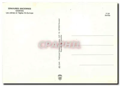 As Arênes e o campanário de Saint-Eutrope, em Saintes — Desenho de Lancelot — Verso