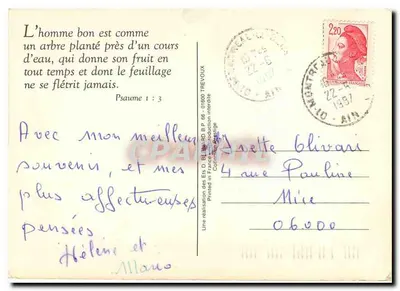 O homem bom é como uma árvore plantada perto de um curso d'água — Salmo 1 : 3 — Editor ETS D. B. P. 66 — Verso