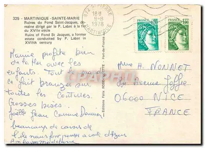 Ruiny Fundu Saint-Jacques — Martinika — Wydawnictwo Félix Rose-Philit — Rewers