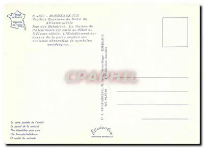 Bordeaux stary — Dom Alchemika (XVI wiek) — L. Chatagneau, nr 4863 — Rewers