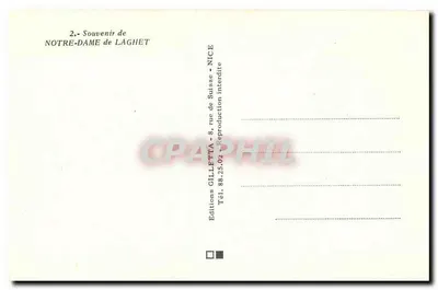 Notre-Dame de LAGHET — Nice — Wydawnictwo GILLETTA — Rewers