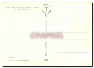 Santuário de Nossa Senhora de Laghet — editor Editions Photoguy, n° B.784 — Verso