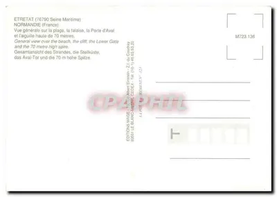 Étretat — Acantilados de Étretat y Puerta d'Aval — Ediciones Mage — Reverso