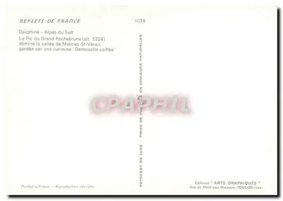 Dauphiné - Alpes do Sul — O Pic du Grand Rochebrune (alt. 3324) — Edições Arts Graphiques, Toulon — Verso