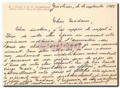 Estátua da Virgem Maria com o Menino Jesus — Abadia de Notre-Dame de Fontgombault, Indre — Verso