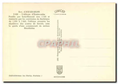 Abpia Saint-Haute-Combe — widok z jeziora — Lumicap — Rewers