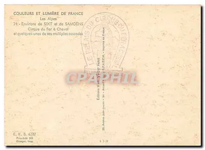 Cirque du Fer à Cheval — Alpy — Wydawnictwo Jean-Jaures — Rewers