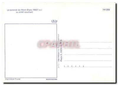 Wierzchołek Mont-Blanca (4807 m.) przy zachodzącym słońcu — IRIS, seria 741309 — Rewers