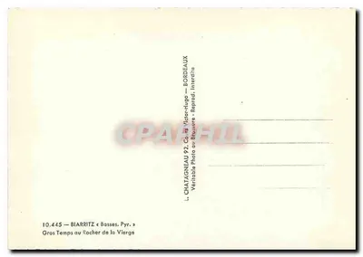 Biarritz — Tempo ruim no Rocher da Virgem — L. Chatagneau 92 — Verso