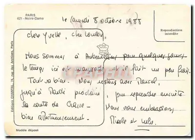 Paryż — Katedra Notre-Dame — widok panoramiczny — Éditions CHANTAL, Paryż, nr 621 — Rewers