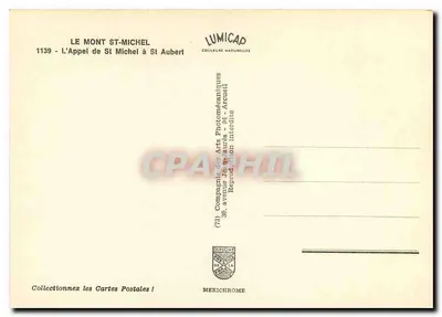 Estátua de São Miguel — Mont-Saint-Michel — editor IRIS — Verso