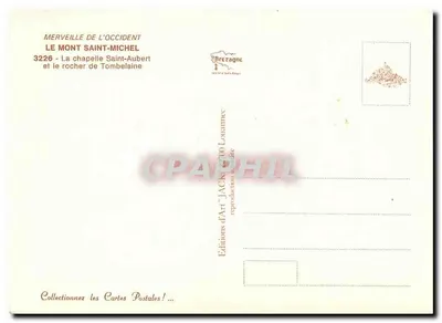 A capela de São Aubert — O rochedo de Tombelaine — Edições de Arte 'Jack' Brezagne — Verso
