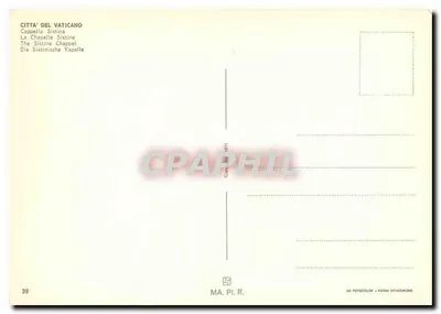 Capela Sistina — Vaticano — editor MA.PI.R. n°39 — Verso