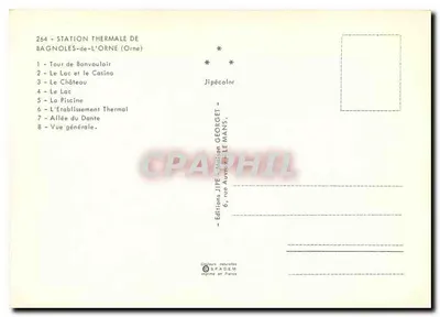 Bagnolés de l'Orne — Estación termal — Ediciones Jipécolor — Reverso