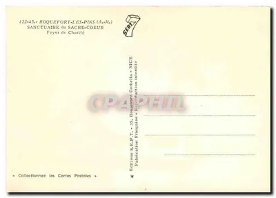 Roquefort-les-Pins — Santuário do Sagrado Coração — Edições S.E.P.T. — Verso