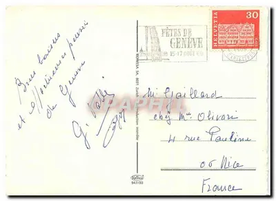 Genebra — Lembrete de Genebra — editor ROWESA SA, n° 947/33 — Verso