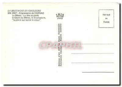 Le Ménech Carnac — Ciekawe kamienie — Wydawnictwo Art JOS — Rewers