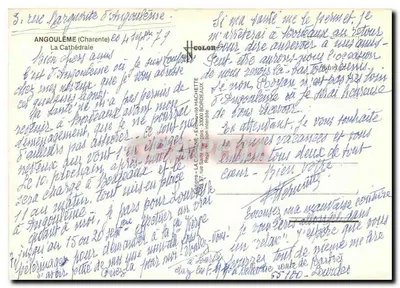 Katedra św. Krzyża w Angoulême — wydawca La Cigogne, nr serii 14 — Rewers