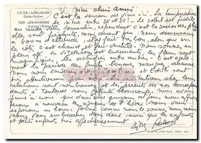 Wyspa Reunion — widok na Etang Salé — wydawca A. DARRÉ, 1020 - Les Avirons — Rewers