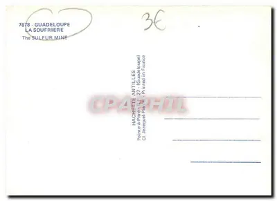 La Soufrière - Guadalupe — mina de enxofre — Hachette Antilles — Verso