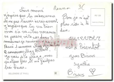 Wyspa Réunion — tropikalny krajobraz z palmami — wydruk w Francji, seria RE 120 — Rewers