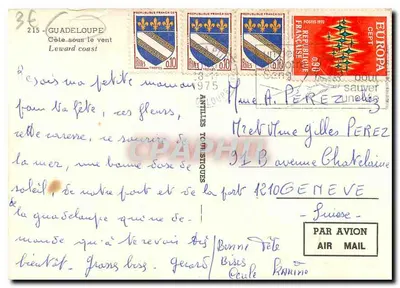 Côte sous le vent — Guadeloupe — wydawca nieznany, nr 215 — Rewers