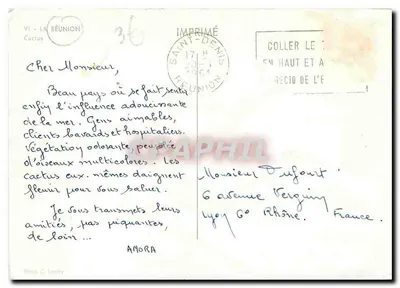 Kaktus — Réunion — Wydruk VI. LA RÉUNION — Rewers