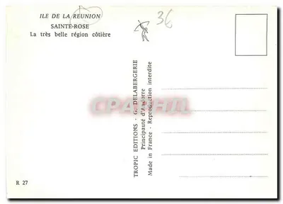 Wyspa La Réunion — Sainte-Rose — Tropic Editions, R 27 — Rewers